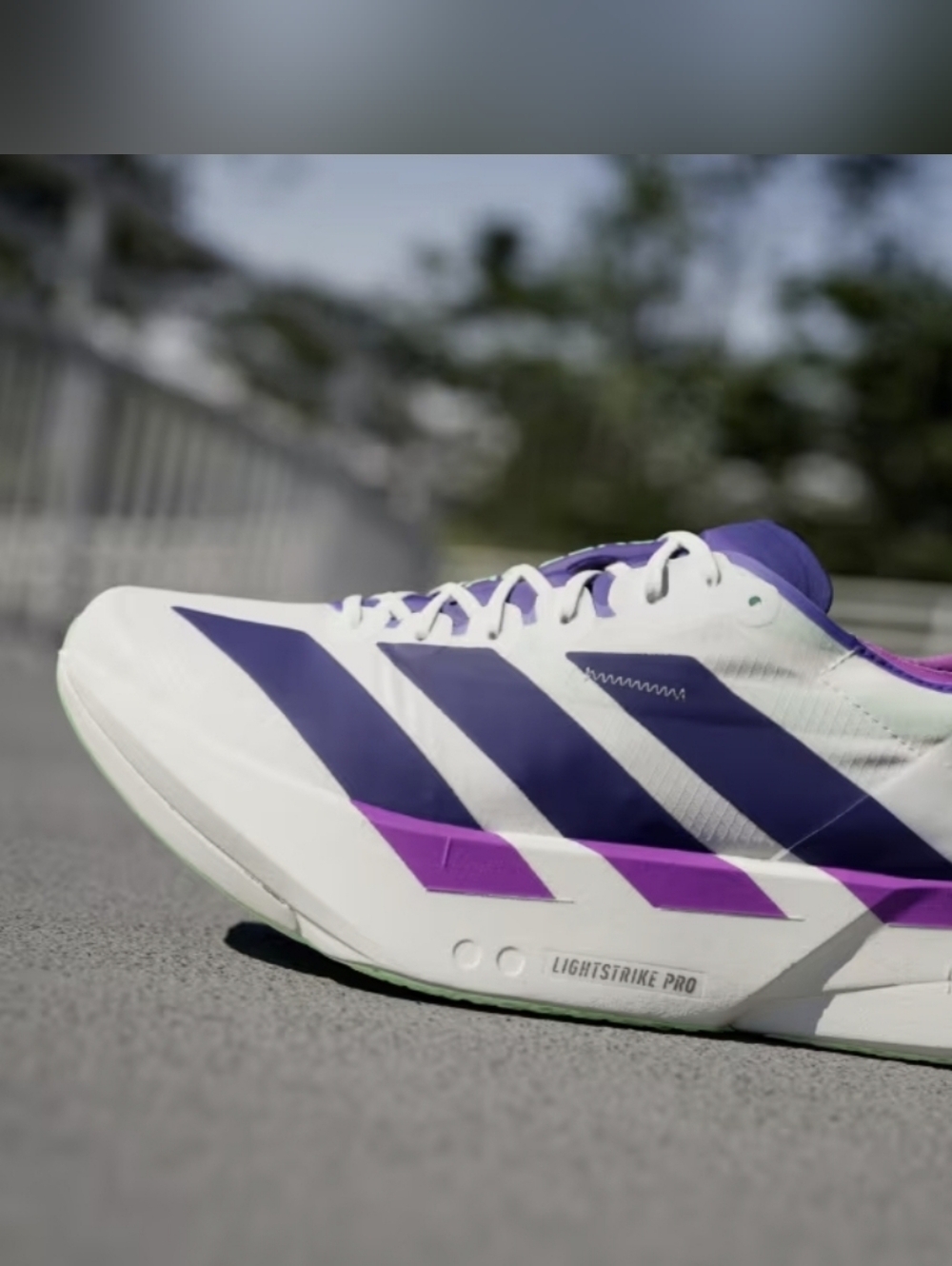 adidas Adizero Adios Pro 4 Core White Purple Lime JR1656 Men's Size 10 New - Picture 4 of 12